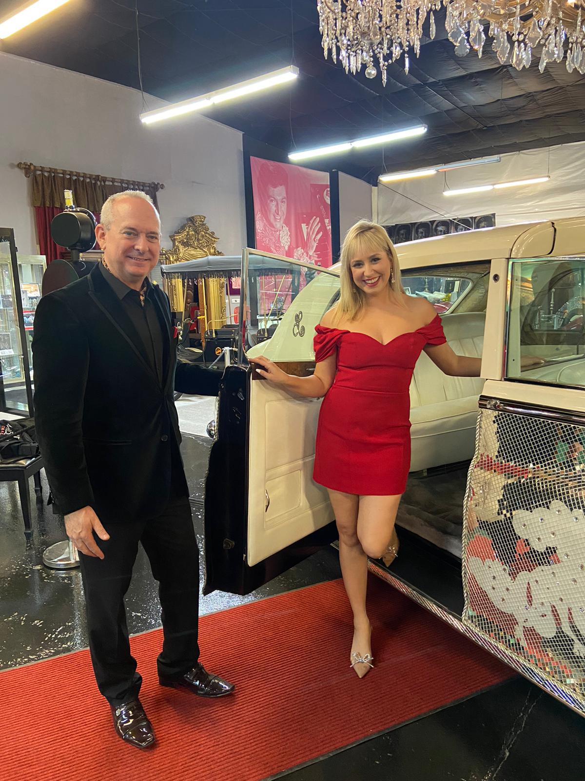 Jonathan Warren and Jazmin Grimaldi at Liberace Garage