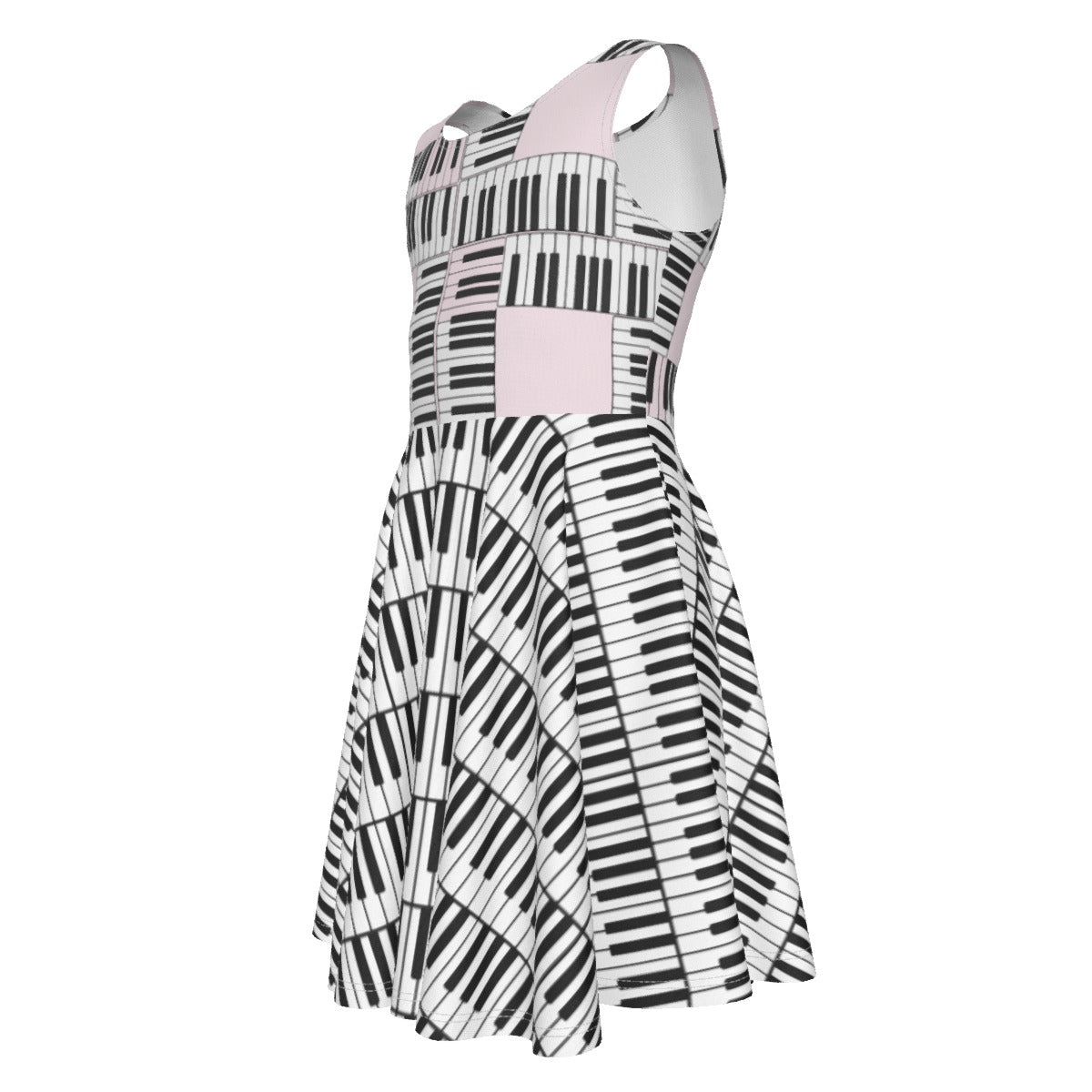 Liberace Piano Key Pattern Sleeveless Dress