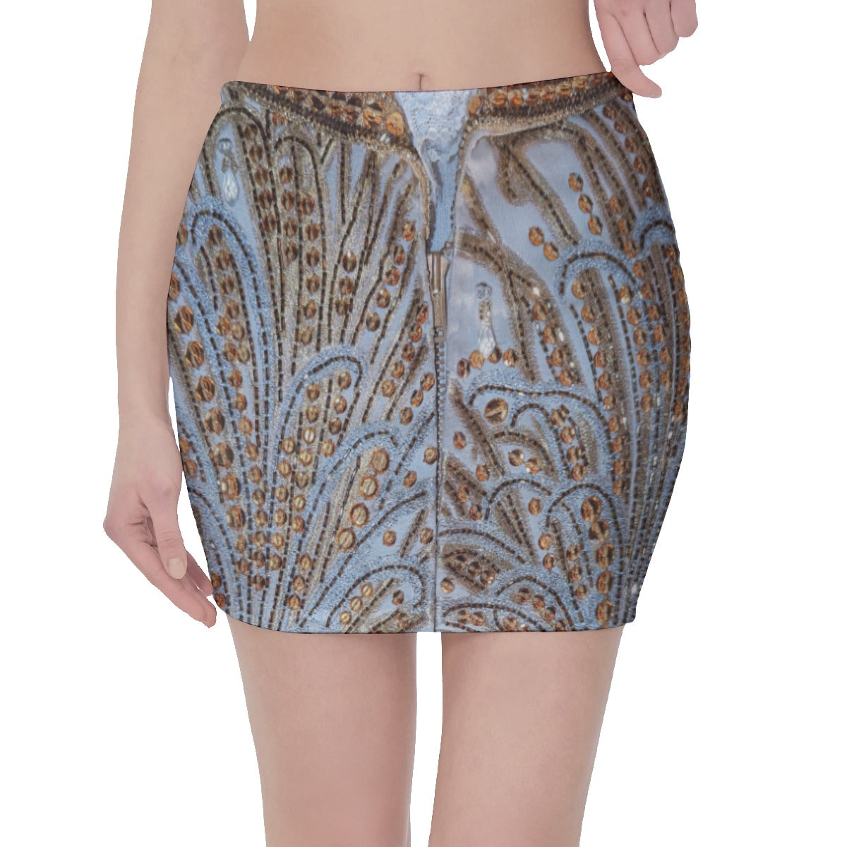 Liberace Costume Print "Unzipped" Miniskirt