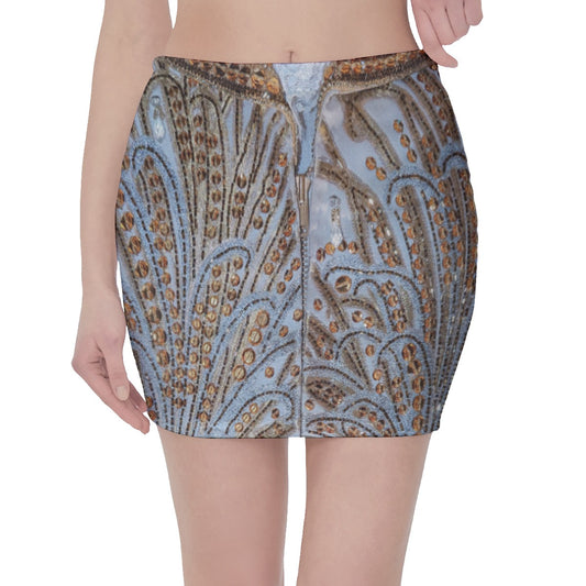 Liberace Costume Print "Unzipped" Miniskirt