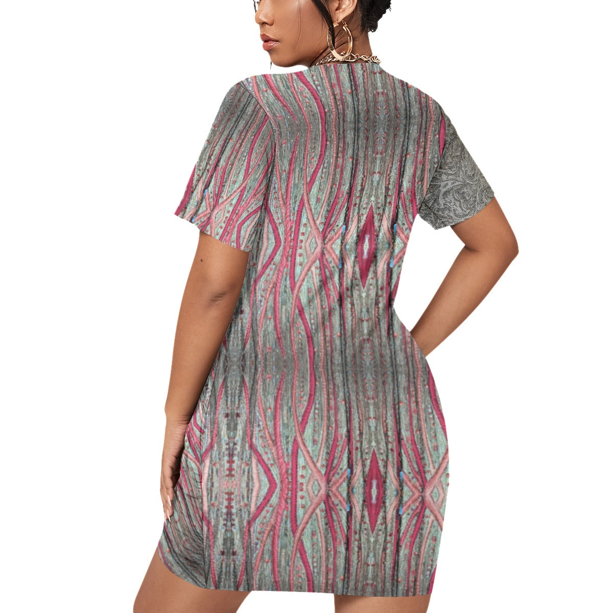 Liberace Costume Print Stacked Hem Dress