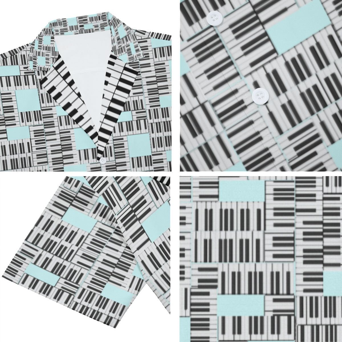 Liberace Piano Key Pattern Men's Button-down short sleeve shirt