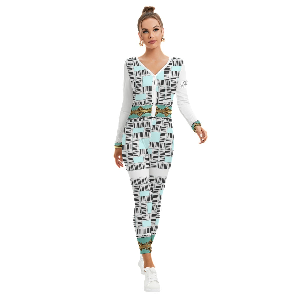 Piano Key Jump Suit