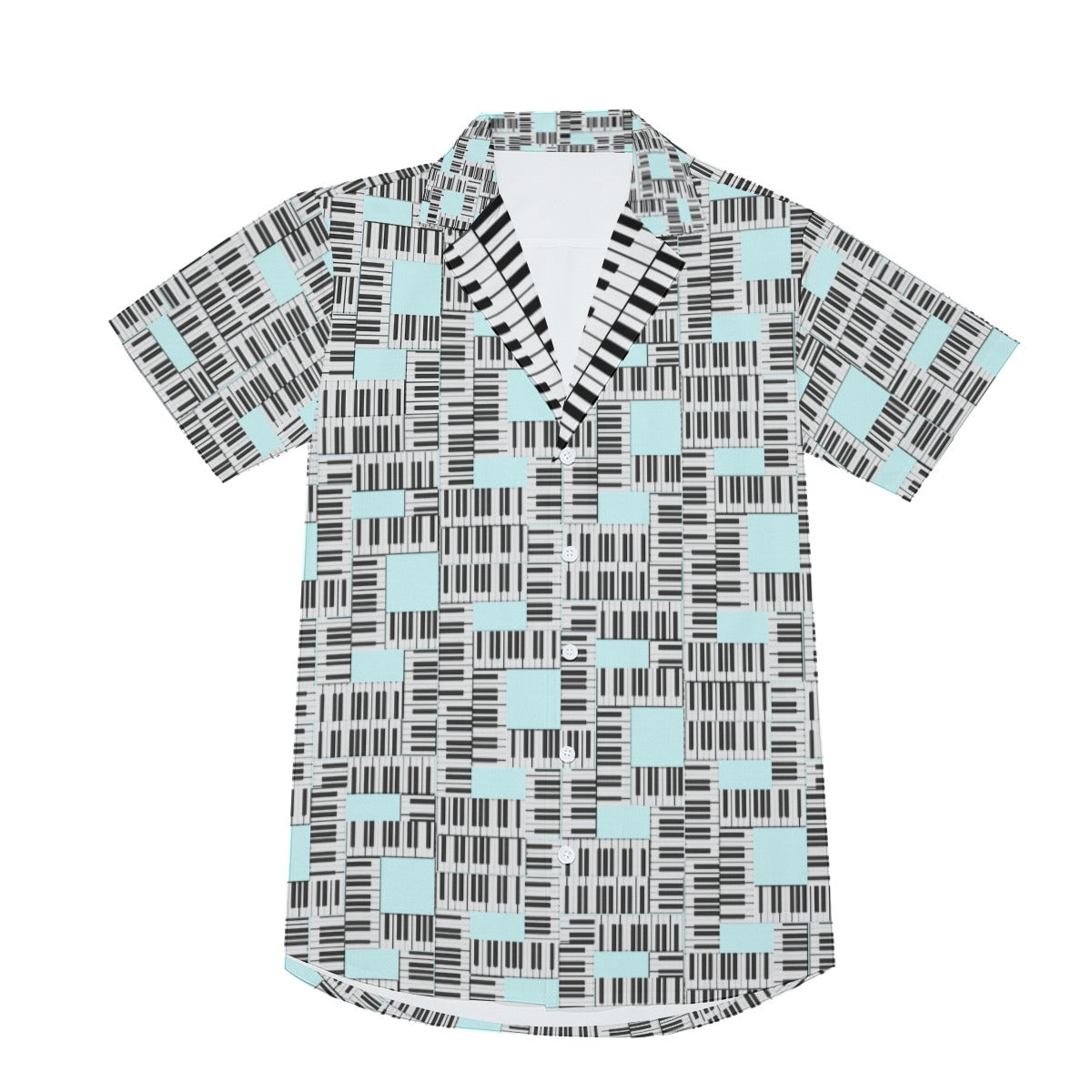 Liberace Piano Key Pattern Men's Button-down short sleeve shirt
