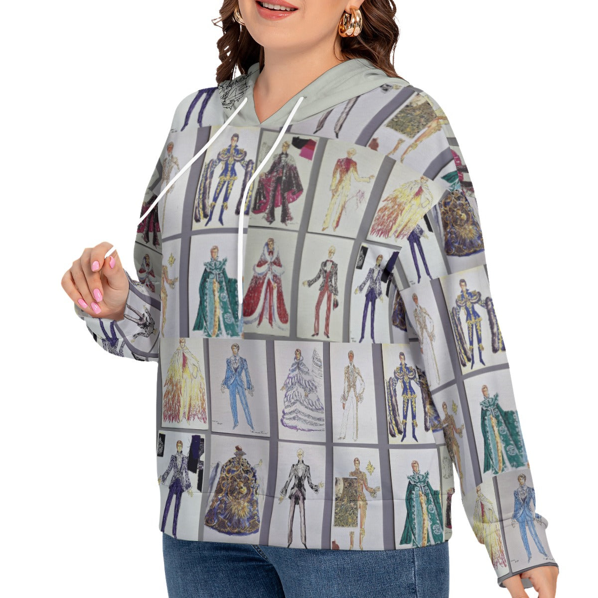 Liberace Costume Sketch Pattern Hoodie