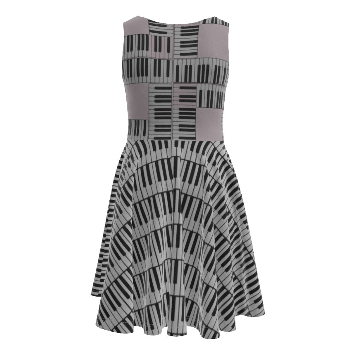 Liberace Piano Key Pattern Sleeveless Dress