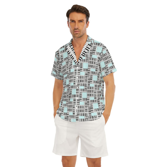 Liberace Piano Key Pattern Men's Button-down short sleeve shirt