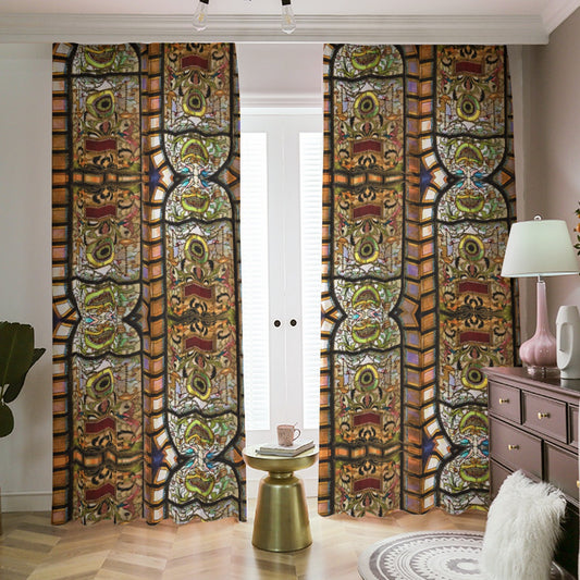 Liberace Stained Glass Large Pattern Print Curtains