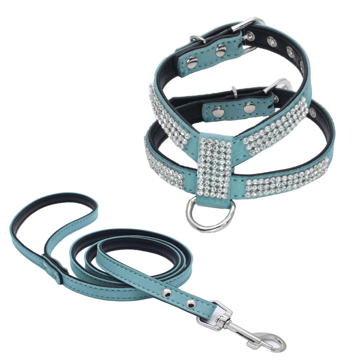 Rhinestone Pet Chest Harness and Leash Set