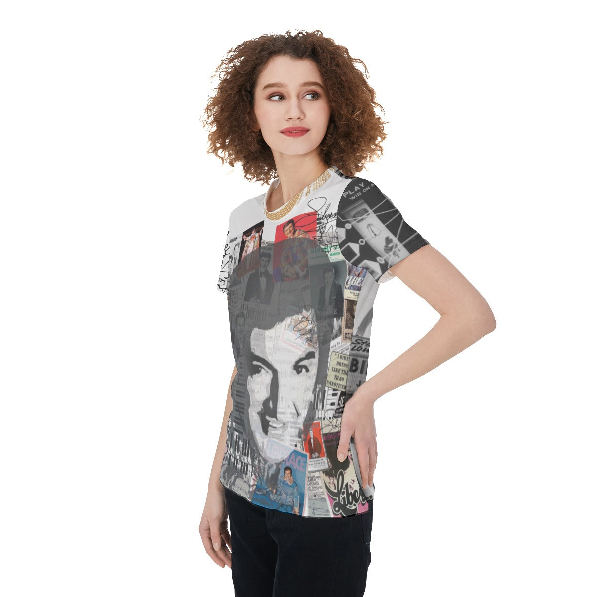 Liberace Collage Ladies T-shirt