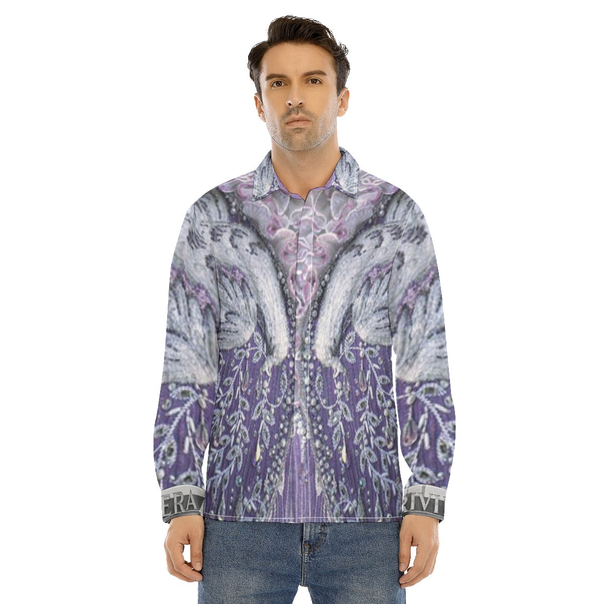 Liberace Phoenix Costume Print Men's Dress Shirt