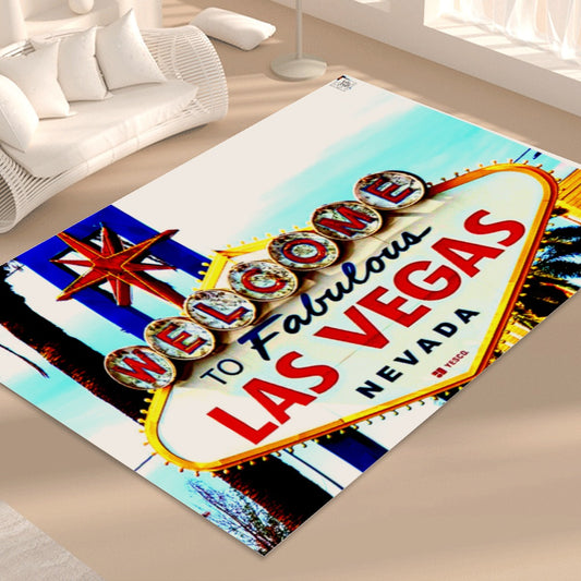 Fabulous Las Vegas Sign Photo Print Area Plush Rug