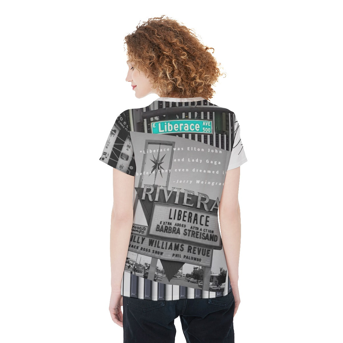 Liberace Collage Ladies T-shirt