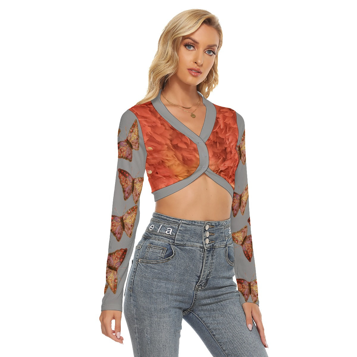 Liberace Cape Print Ladies Long Sleeve Halter