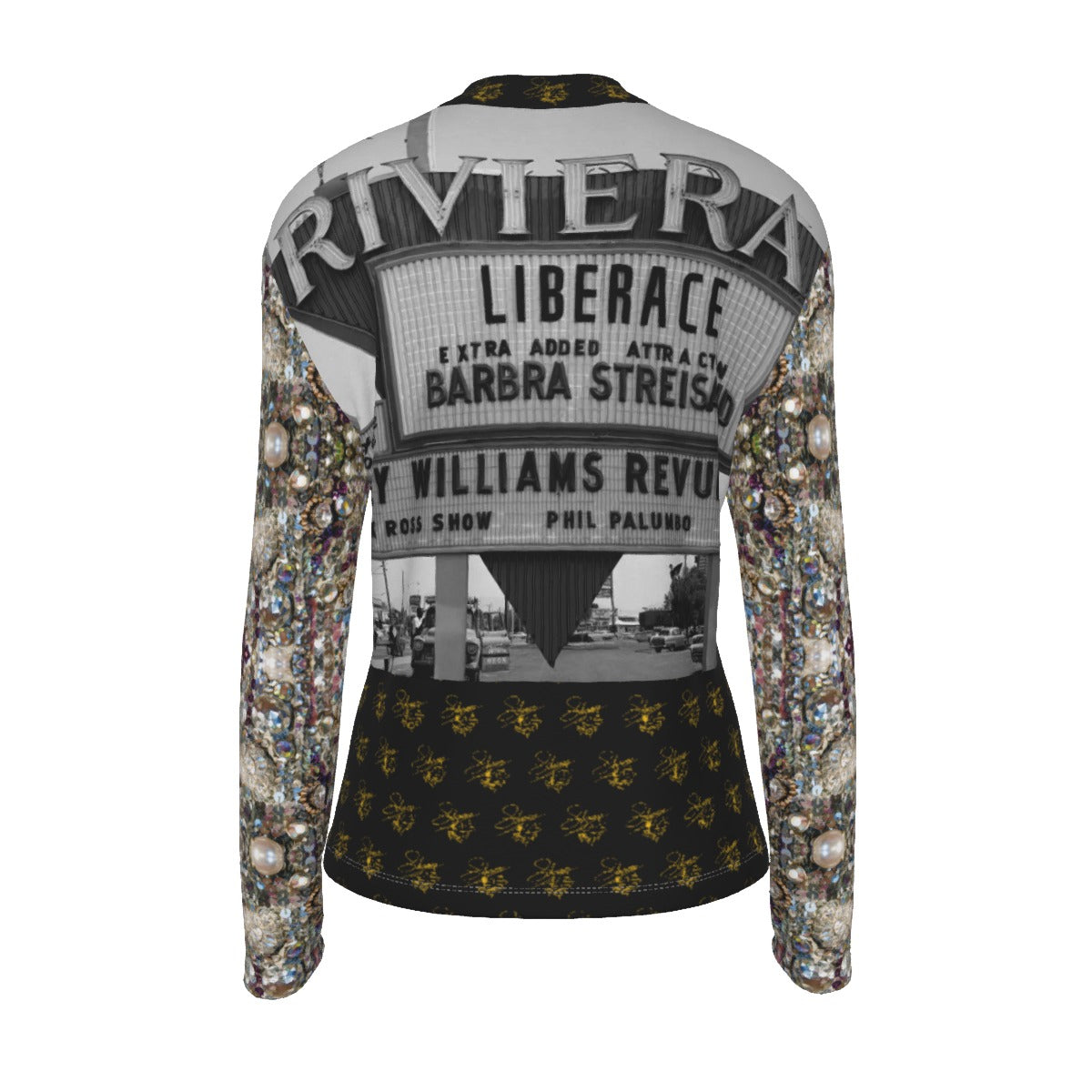 Liberace Influence Ladies Long Sleeve Graphic Stretch Tshirt