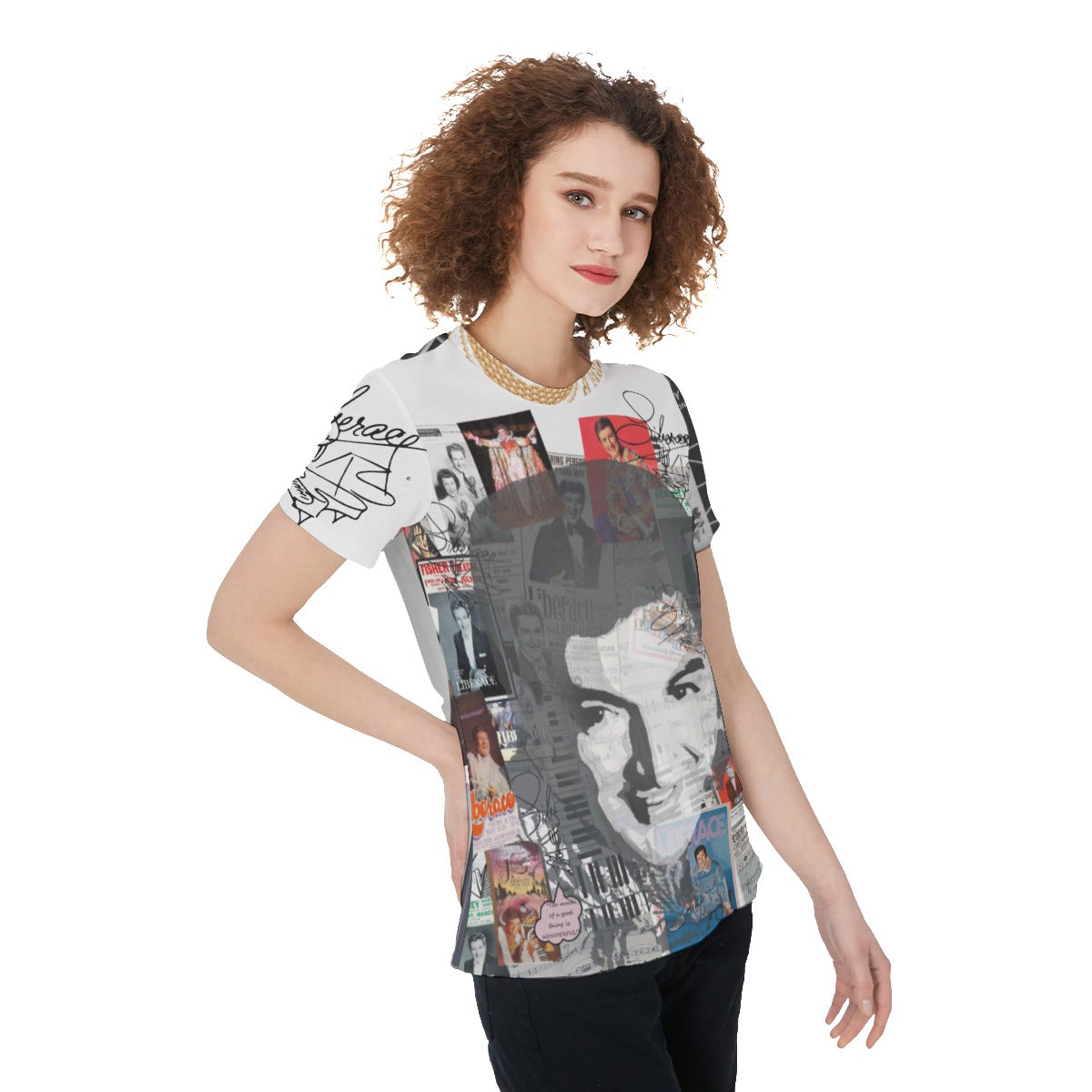 Liberace Collage Ladies T-shirt