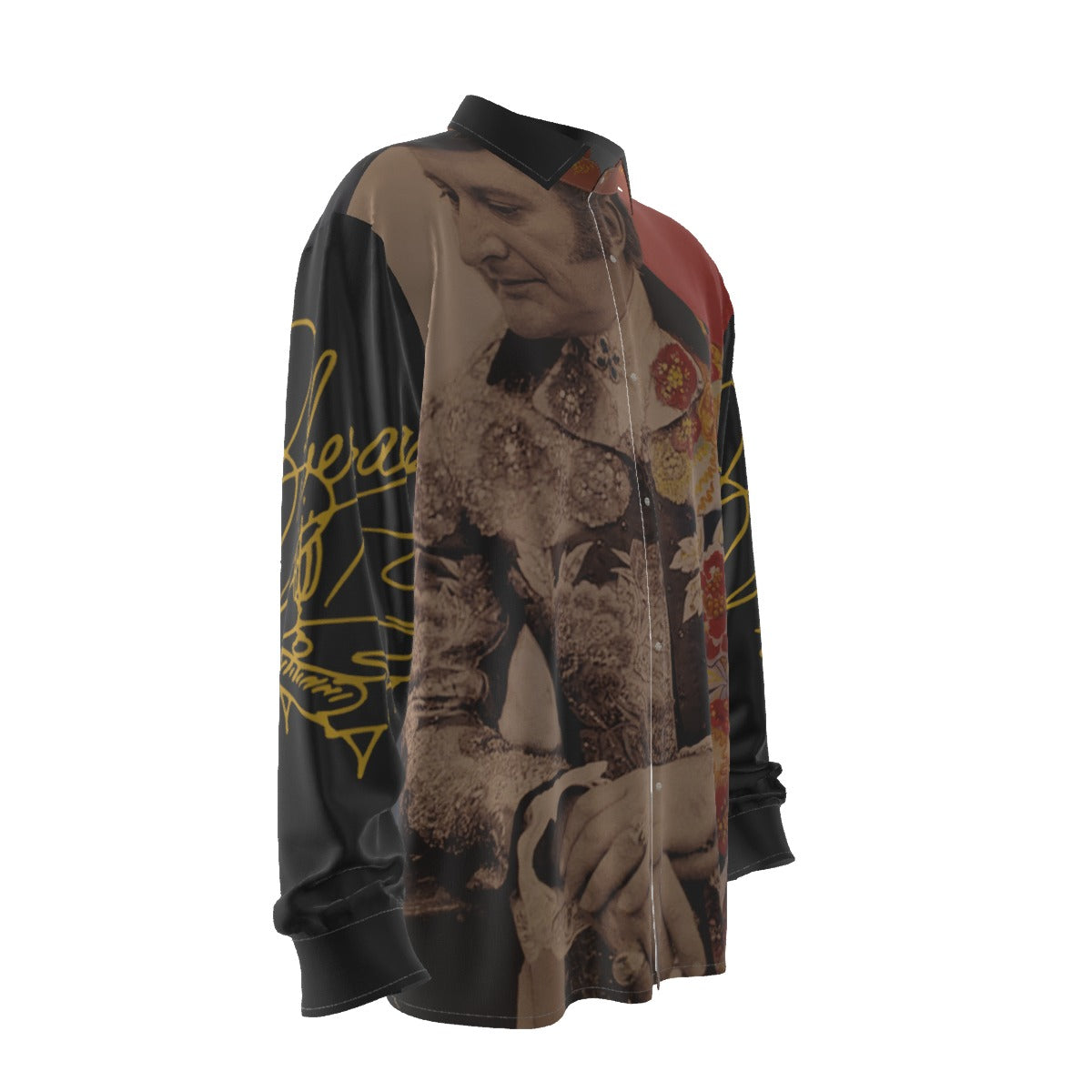 "Dichoterace" Liberace photo painting long sleeve men's dress shirt