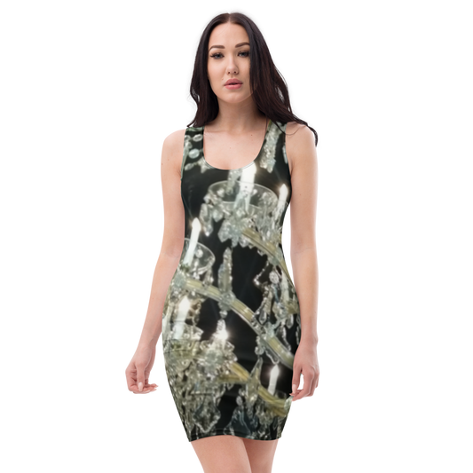 "Ice Storm" Liberace Chandelier Fitted Dress