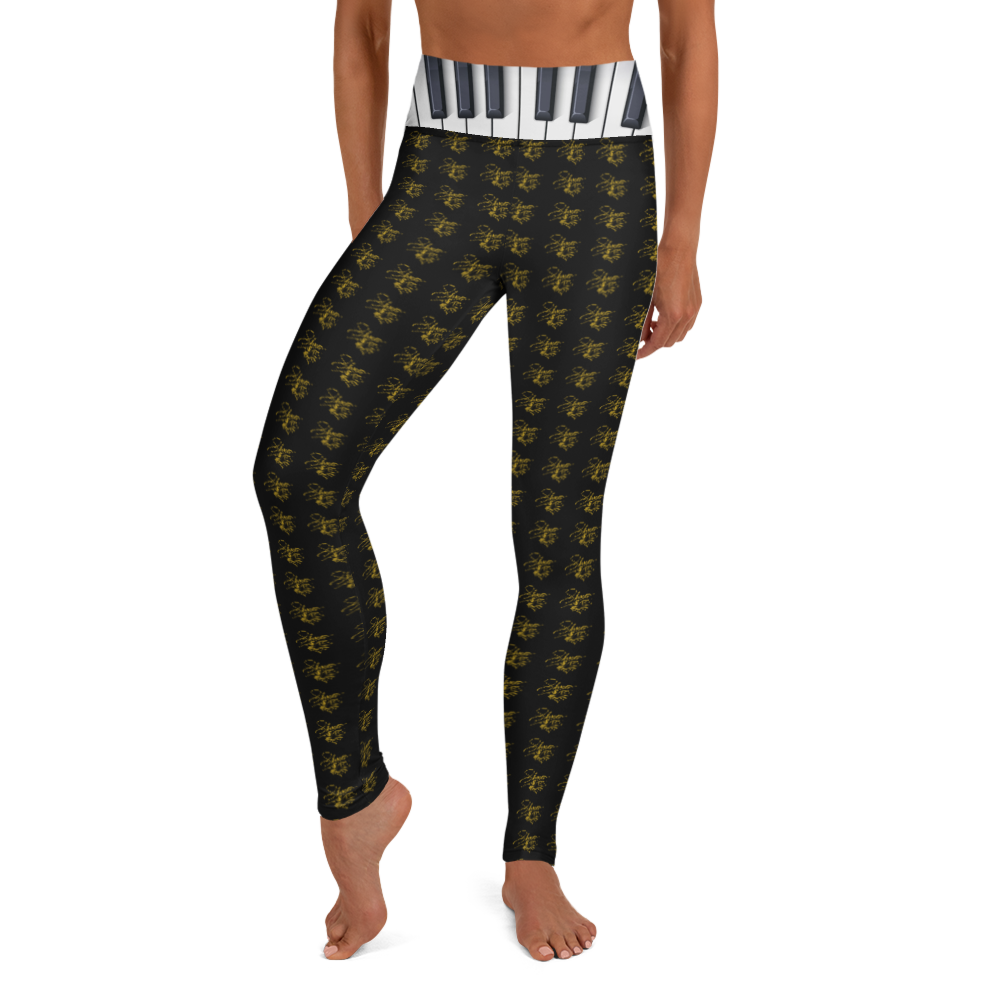 Liberace piano signature logo yoga leggings