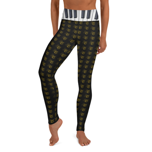 Liberace piano signature logo yoga leggings