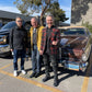 Chuck Panazzo and Lawrence Gowan of Styx join Jonathan Warren in the Stayfab Lincoln at Liberace Garage