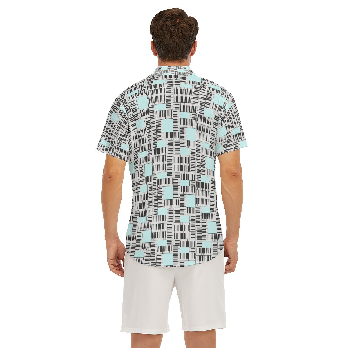 Liberace Piano Key Pattern Men's Button-down short sleeve shirt