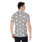 Liberace Piano Key Pattern Men's Short Sleeve Button-Down in salmon