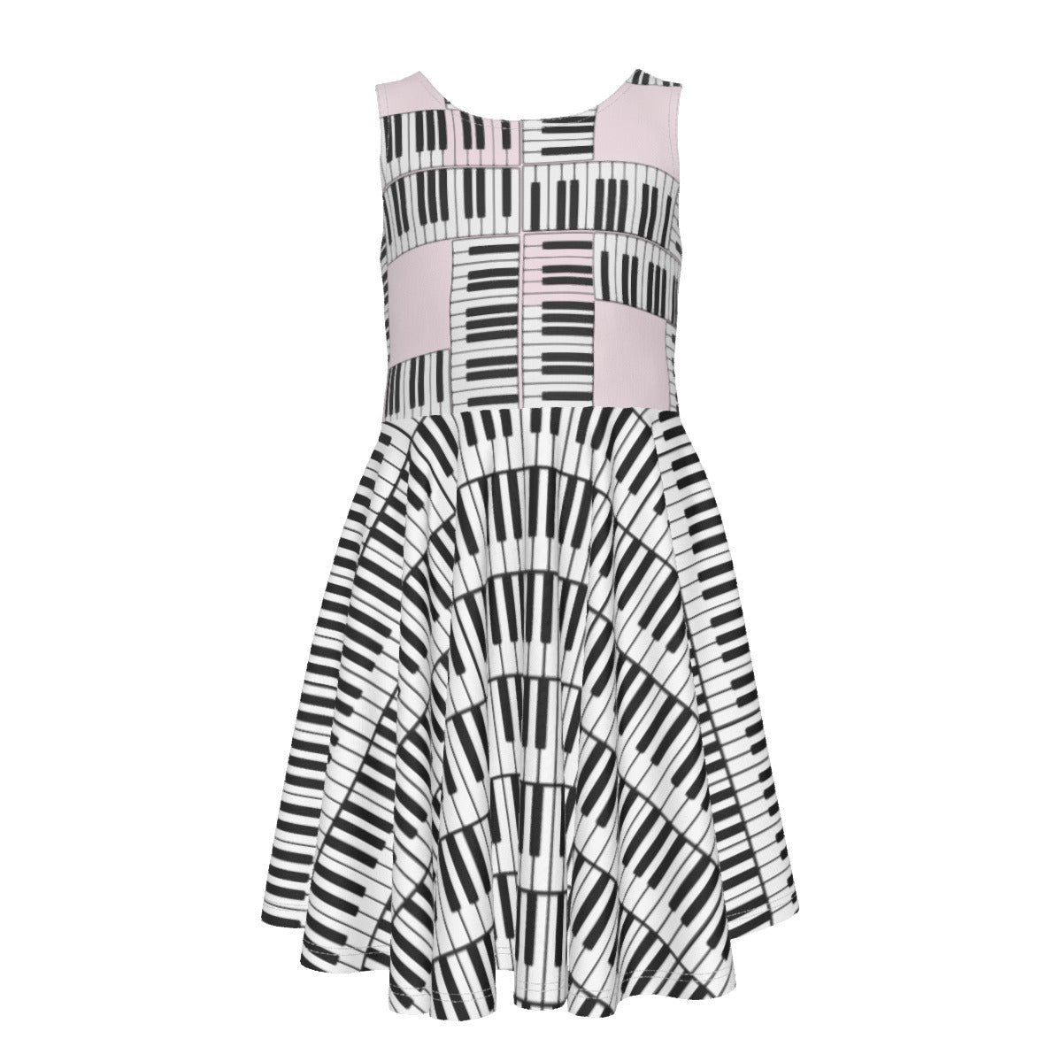 Liberace Piano Key Pattern Sleeveless Dress