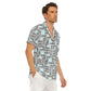 Liberace Piano Key Pattern Men's Button-down short sleeve shirt