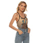 Liberace Statue Print Ladies Open Back Top