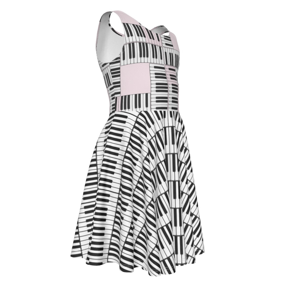 Liberace Piano Key Pattern Sleeveless Dress