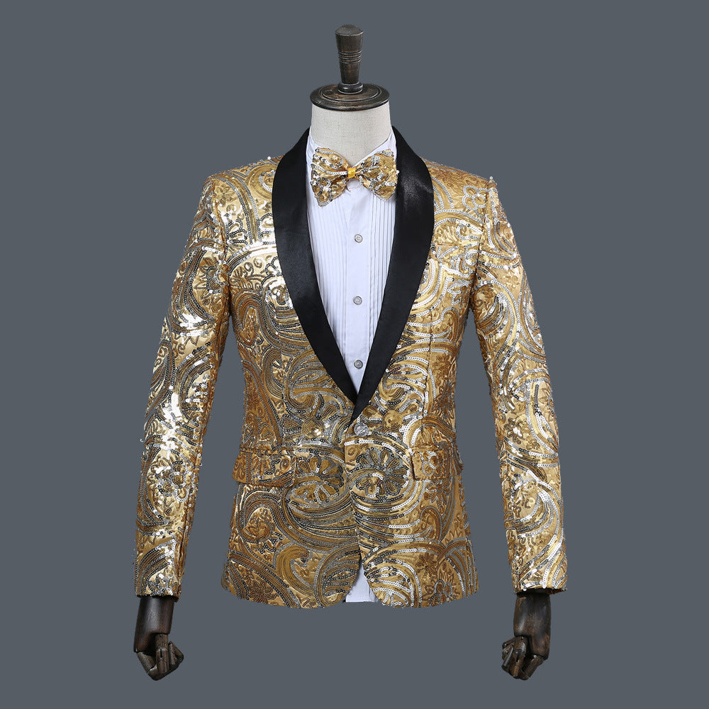 Two-tone Sequin Dinner Jacket and Tie Set