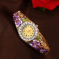 Ladies' Enameled Floral & Crystal Watch
