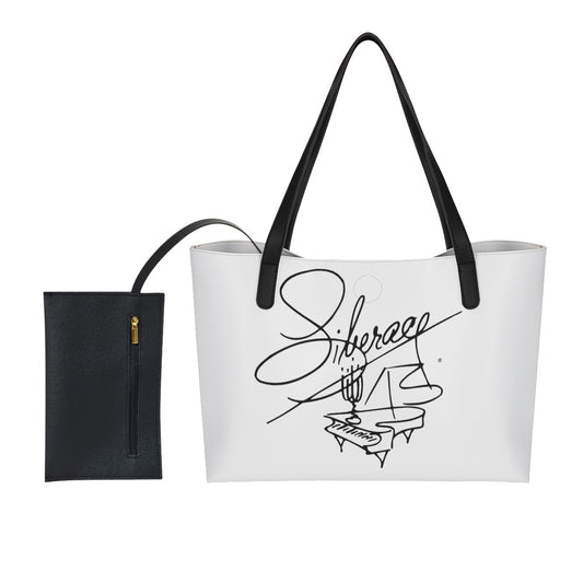 Liberace "I cried all the way to the bank" Shopping Tote Bag With Black Mini Purse