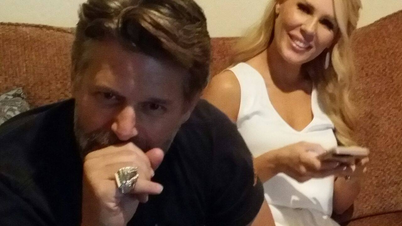 Slade Smiley wearing his Liberace Piano Ring, with Gretchen Rossi